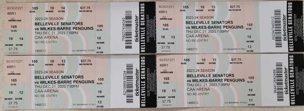 Senators Tickets 2023 12 21